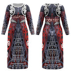 Personalised Aotearoa Iwi Ngapuhi Couples Matching Long Sleeve Bodycon Dress and Long Sleeve Button Shirt Maori Motif Tribal