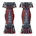 Personalised Aotearoa Iwi Ngapuhi Couples Matching Mermaid Dress and Hawaiian Shirt Maori Motif Tribal