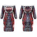 Personalised Aotearoa Iwi Ngapuhi Couples Matching Off The Shoulder Long Sleeve Dress and Long Sleeve Button Shirt Maori Motif Tribal
