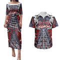 Personalised Aotearoa Iwi Ngapuhi Couples Matching Puletasi and Hawaiian Shirt Maori Motif Tribal