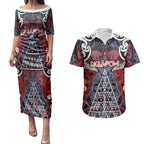 Personalised Aotearoa Iwi Ngapuhi Couples Matching Puletasi and Hawaiian Shirt Maori Motif Tribal