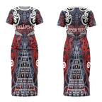 Personalised Aotearoa Iwi Ngapuhi Couples Matching Short Sleeve Bodycon Dress and Hawaiian Shirt Maori Motif Tribal