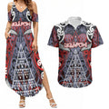 Personalised Aotearoa Iwi Ngapuhi Couples Matching Summer Maxi Dress and Hawaiian Shirt Maori Motif Tribal
