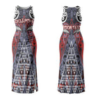 Personalised Aotearoa Iwi Ngapuhi Couples Matching Tank Maxi Dress and Long Sleeve Button Shirt Maori Motif Tribal
