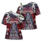 Personalised Aotearoa Iwi Ngapuhi Cross Shoulder Shirt Maori Motif Tribal