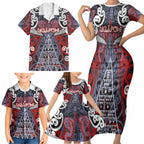 Personalised Aotearoa Iwi Ngapuhi Family Matching Short Sleeve Bodycon Dress and Hawaiian Shirt Maori Motif Tribal