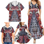 Personalised Aotearoa Iwi Ngapuhi Family Matching Summer Maxi Dress and Hawaiian Shirt Maori Motif Tribal