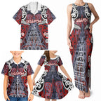 Personalised Aotearoa Iwi Ngapuhi Family Matching Tank Maxi Dress and Hawaiian Shirt Maori Motif Tribal