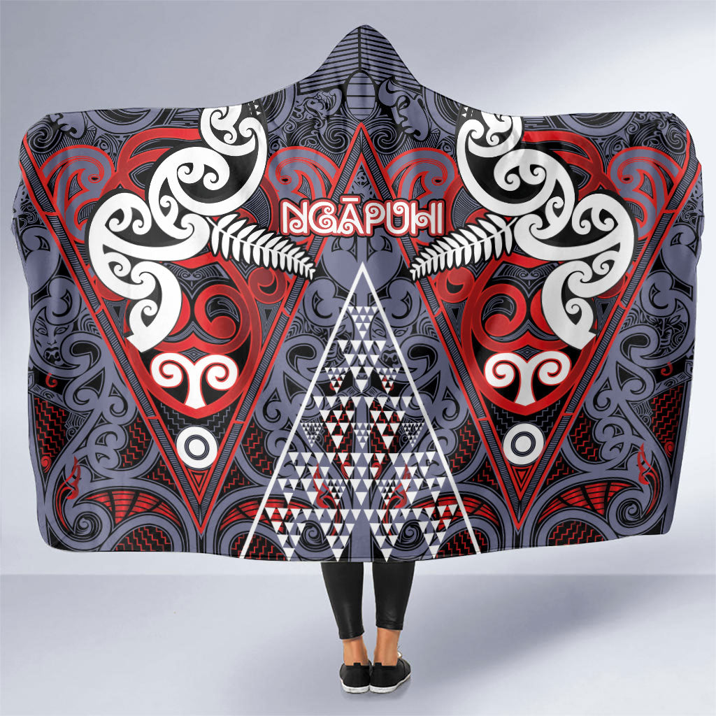 Aotearoa Iwi Ngapuhi Hooded Blanket Maori Motif Tribal
