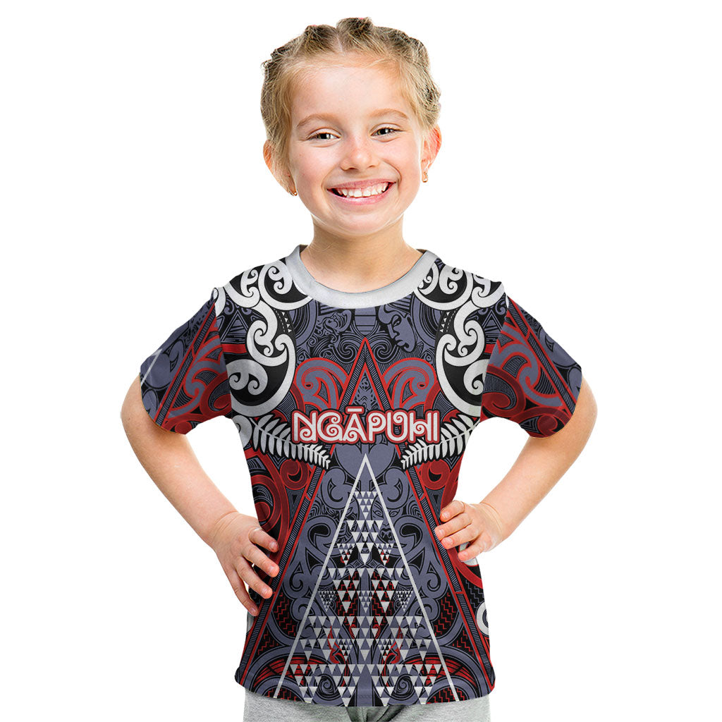 Personalised Aotearoa Iwi Ngapuhi Kid T Shirt Maori Motif Tribal