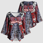 Personalised Aotearoa Iwi Ngapuhi Kimono Sleeve Blouse Maori Motif Tribal