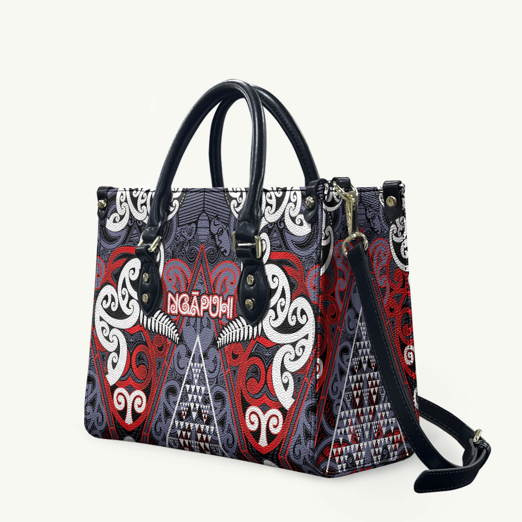 Aotearoa Iwi Ngapuhi Leather Bag Maori Motif Tribal