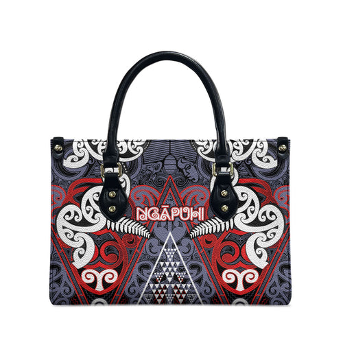 Aotearoa Iwi Ngapuhi Leather Bag Maori Motif Tribal