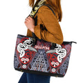 Aotearoa Iwi Ngapuhi Leather Tote Bag Maori Motif Tribal