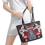 Aotearoa Iwi Ngapuhi Leather Tote Bag Maori Motif Tribal
