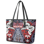 Aotearoa Iwi Ngapuhi Leather Tote Bag Maori Motif Tribal