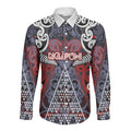Personalised Aotearoa Iwi Ngapuhi Long Sleeve Button Shirt Maori Motif Tribal