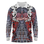 Personalised Aotearoa Iwi Ngapuhi Long Sleeve Polo Shirt Maori Motif Tribal
