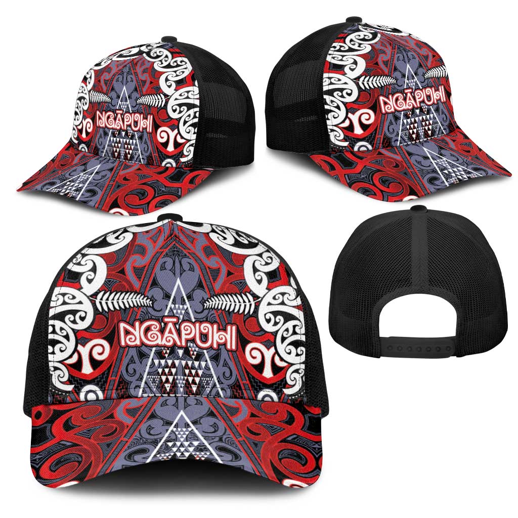 Aotearoa Iwi Ngapuhi Mesh Trucker Cap Maori Motif Tribal