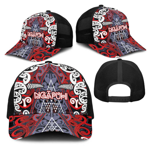 Aotearoa Iwi Ngapuhi Mesh Trucker Cap Maori Motif Tribal