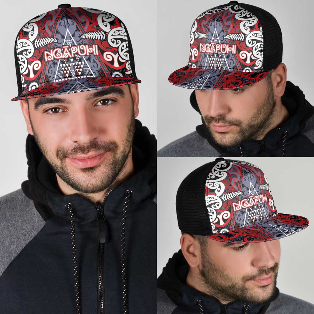 Aotearoa Iwi Ngapuhi Mesh Trucker Cap Maori Motif Tribal
