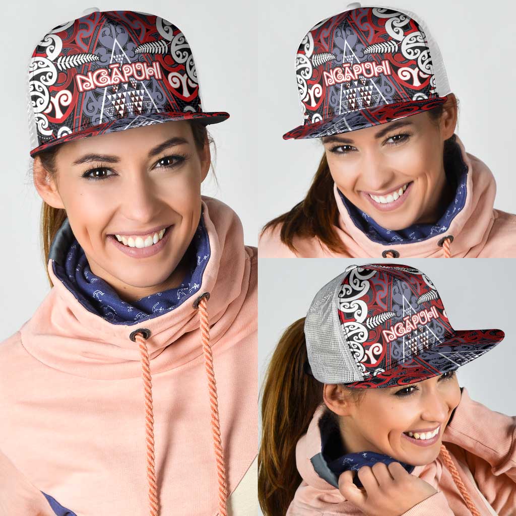 Aotearoa Iwi Ngapuhi Mesh Trucker Cap Maori Motif Tribal