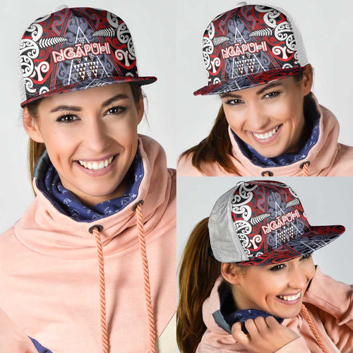 Aotearoa Iwi Ngapuhi Mesh Trucker Cap Maori Motif Tribal