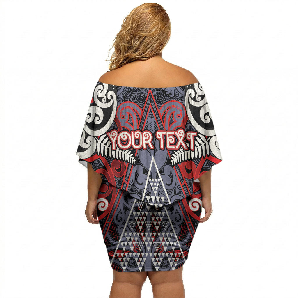 Personalised Aotearoa Iwi Ngapuhi Off Shoulder Short Dress Maori Motif Tribal