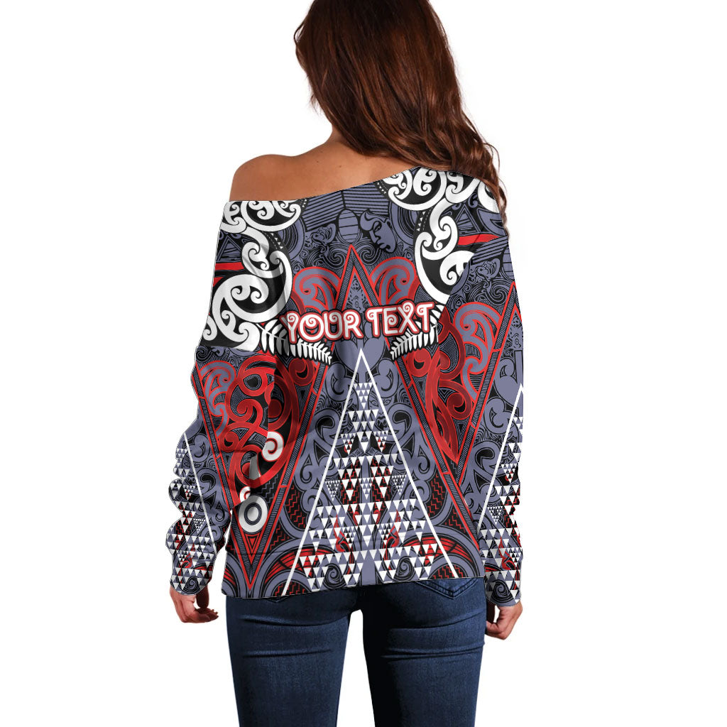 Personalised Aotearoa Iwi Ngapuhi Off Shoulder Sweater Maori Motif Tribal