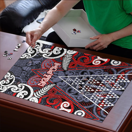 Aotearoa Iwi Ngapuhi Puzzle Maori Motif Tribal