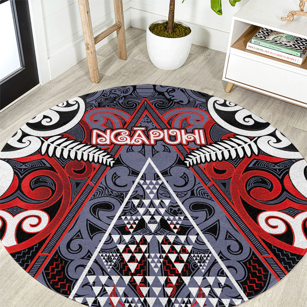 Aotearoa Iwi Ngapuhi Round Carpet Maori Motif Tribal