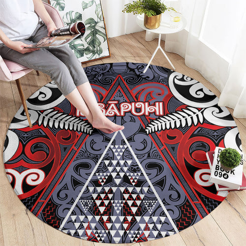 Aotearoa Iwi Ngapuhi Round Carpet Maori Motif Tribal