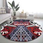 Aotearoa Iwi Ngapuhi Round Carpet Maori Motif Tribal
