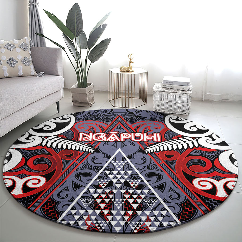 Aotearoa Iwi Ngapuhi Round Carpet Maori Motif Tribal