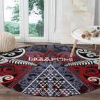 Aotearoa Iwi Ngapuhi Round Carpet Maori Motif Tribal