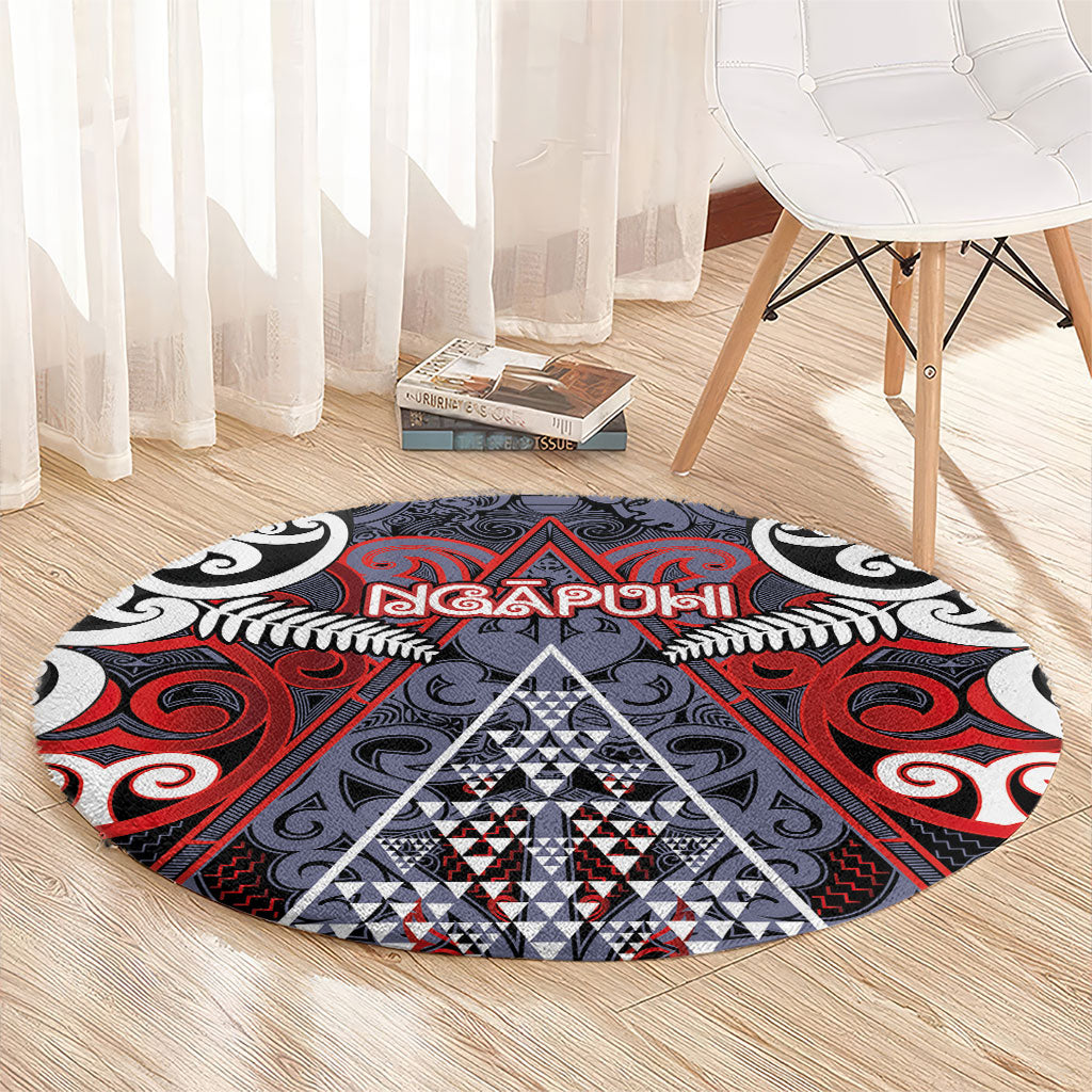Aotearoa Iwi Ngapuhi Round Carpet Maori Motif Tribal