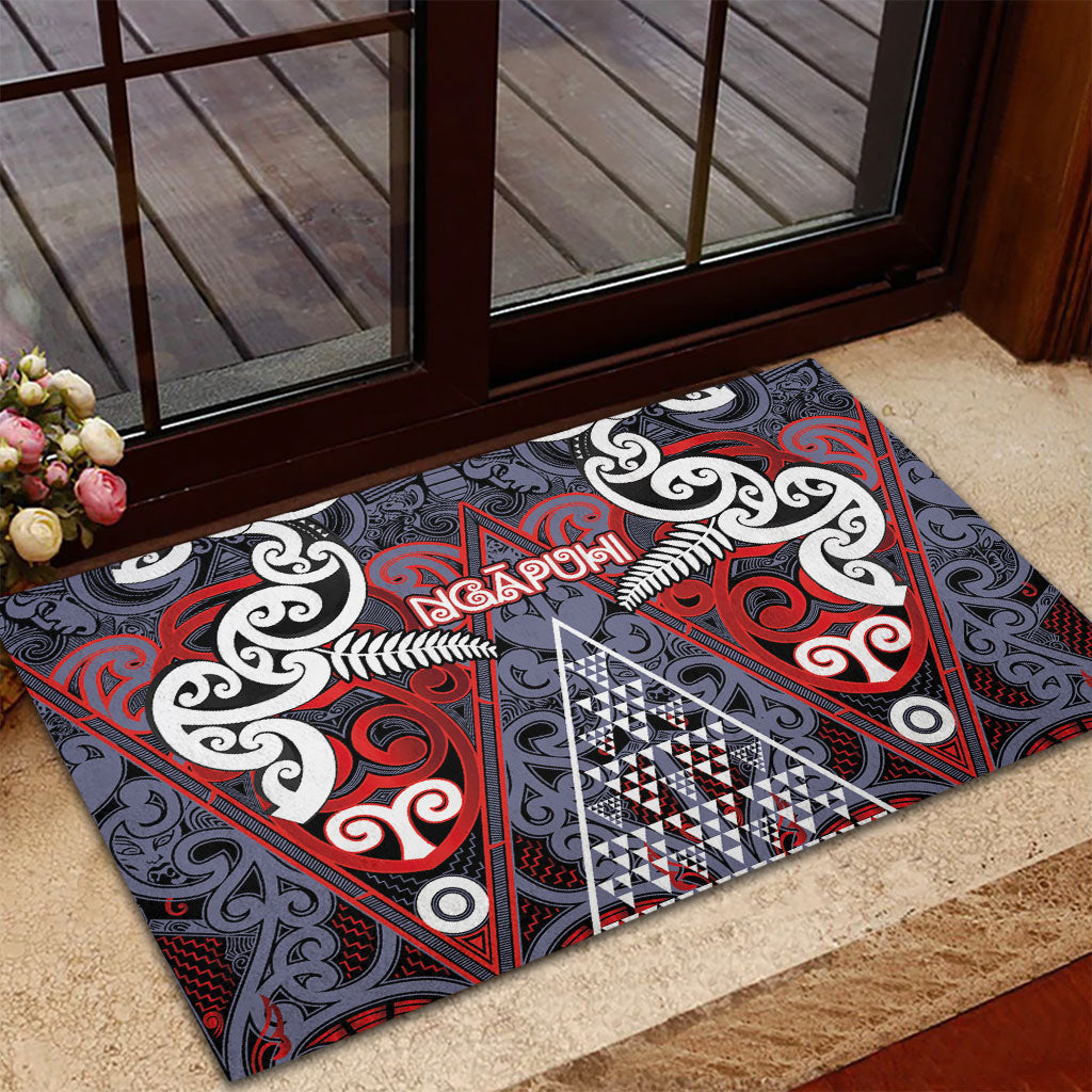 Aotearoa Iwi Ngapuhi Rubber Doormat Maori Motif Tribal