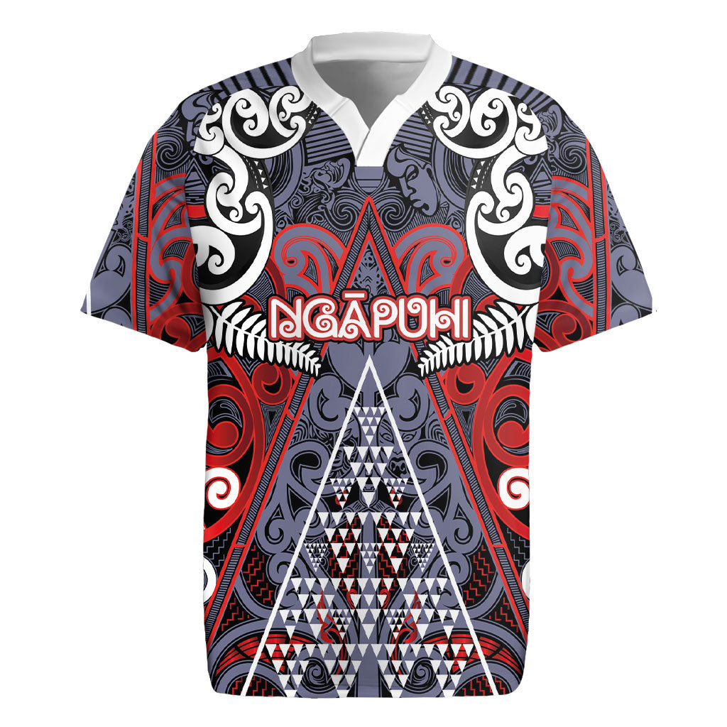 Personalised Aotearoa Iwi Ngapuhi Rugby Jersey Maori Motif Tribal
