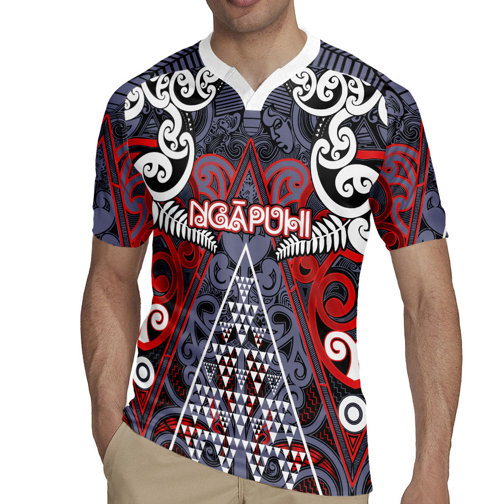 Personalised Aotearoa Iwi Ngapuhi Rugby Jersey Maori Motif Tribal