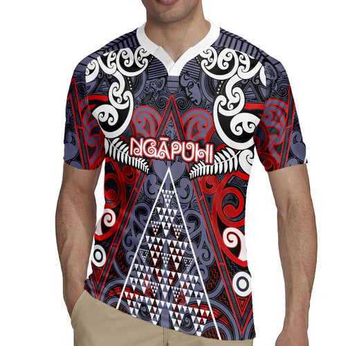 Personalised Aotearoa Iwi Ngapuhi Rugby Jersey Maori Motif Tribal