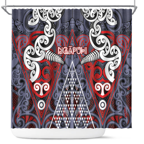 Aotearoa Iwi Ngapuhi Shower Curtain Maori Motif Tribal