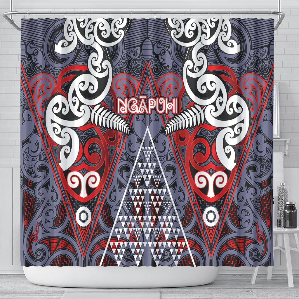 Aotearoa Iwi Ngapuhi Shower Curtain Maori Motif Tribal