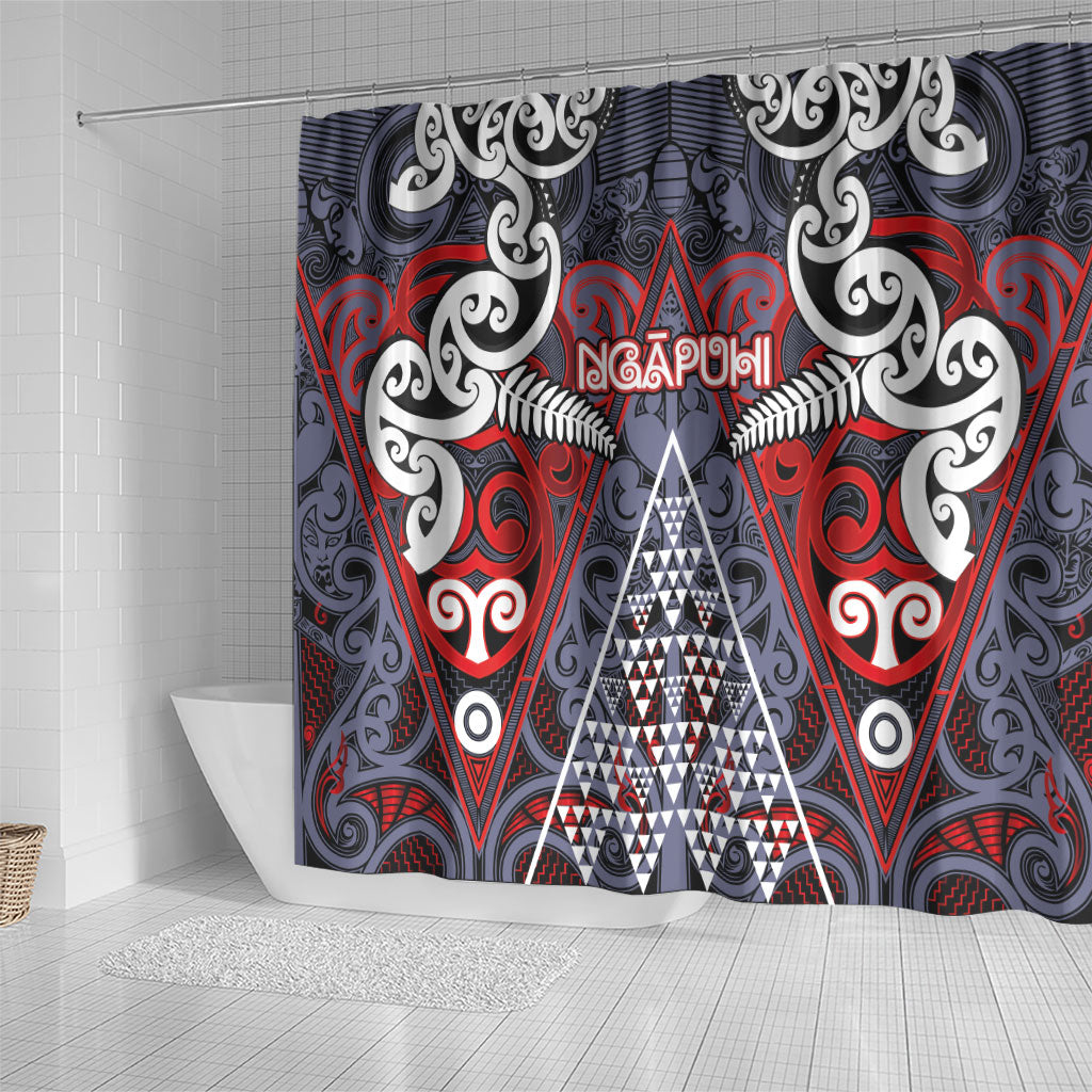 Aotearoa Iwi Ngapuhi Shower Curtain Maori Motif Tribal
