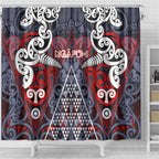 Aotearoa Iwi Ngapuhi Shower Curtain Maori Motif Tribal