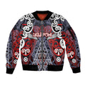Personalised Aotearoa Iwi Ngapuhi Sleeve Zip Bomber Jacket Maori Motif Tribal