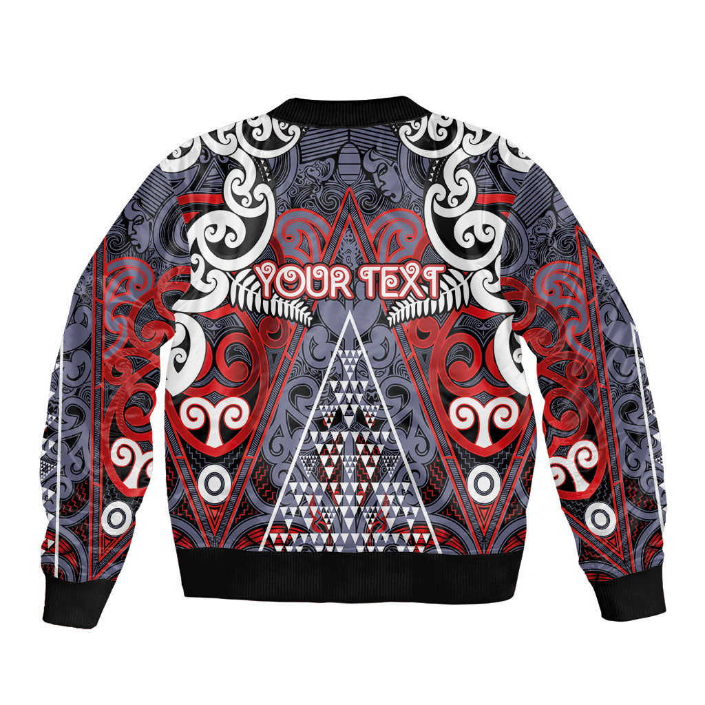 Personalised Aotearoa Iwi Ngapuhi Sleeve Zip Bomber Jacket Maori Motif Tribal