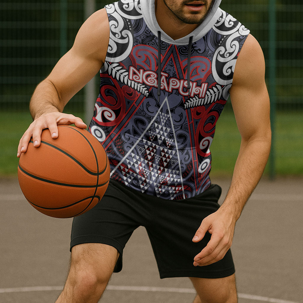 Personalised Aotearoa Iwi Ngapuhi Sleeveless Hoodie Maori Motif Tribal
