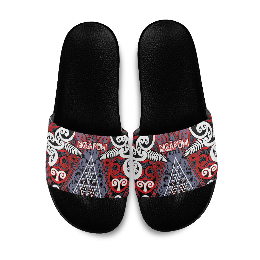 Aotearoa Iwi Ngapuhi Slide Sandals Maori Motif Tribal