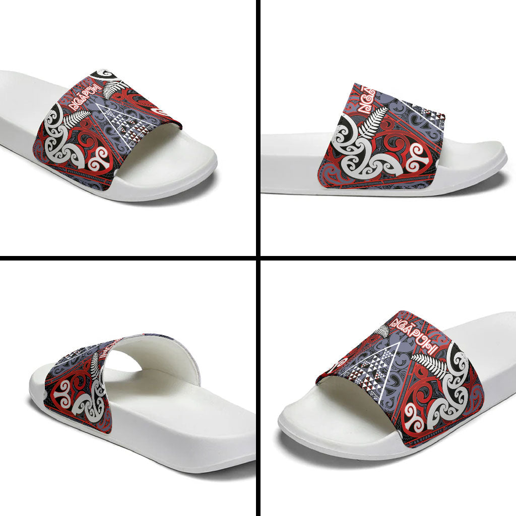 Aotearoa Iwi Ngapuhi Slide Sandals Maori Motif Tribal