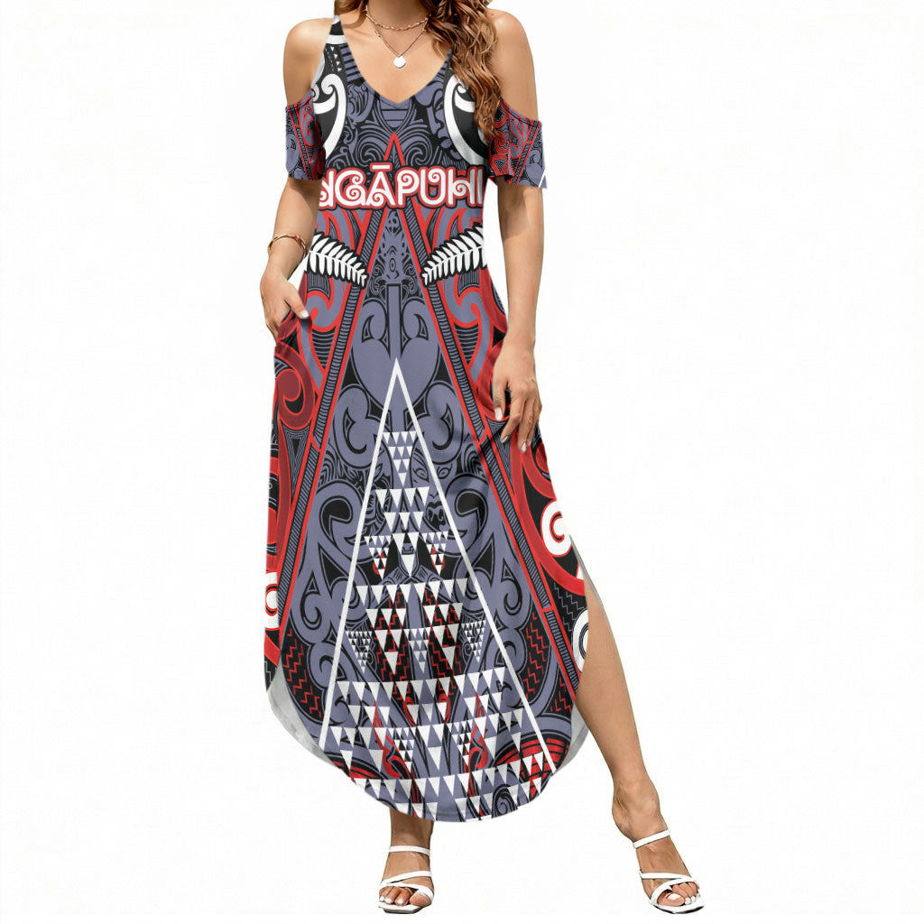Personalised Aotearoa Iwi Ngapuhi Summer Maxi Dress Maori Motif Tribal